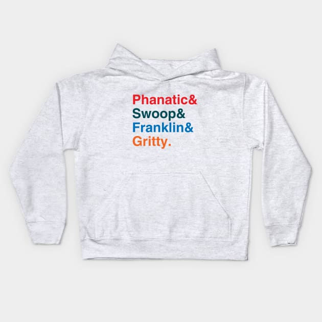 Philly Mascots List (variant) Kids Hoodie by GloopTrekker